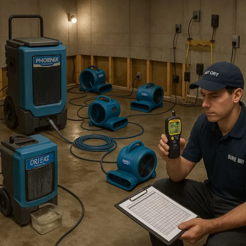 Structural Drying and Dehumidification process in Monroe County, WI